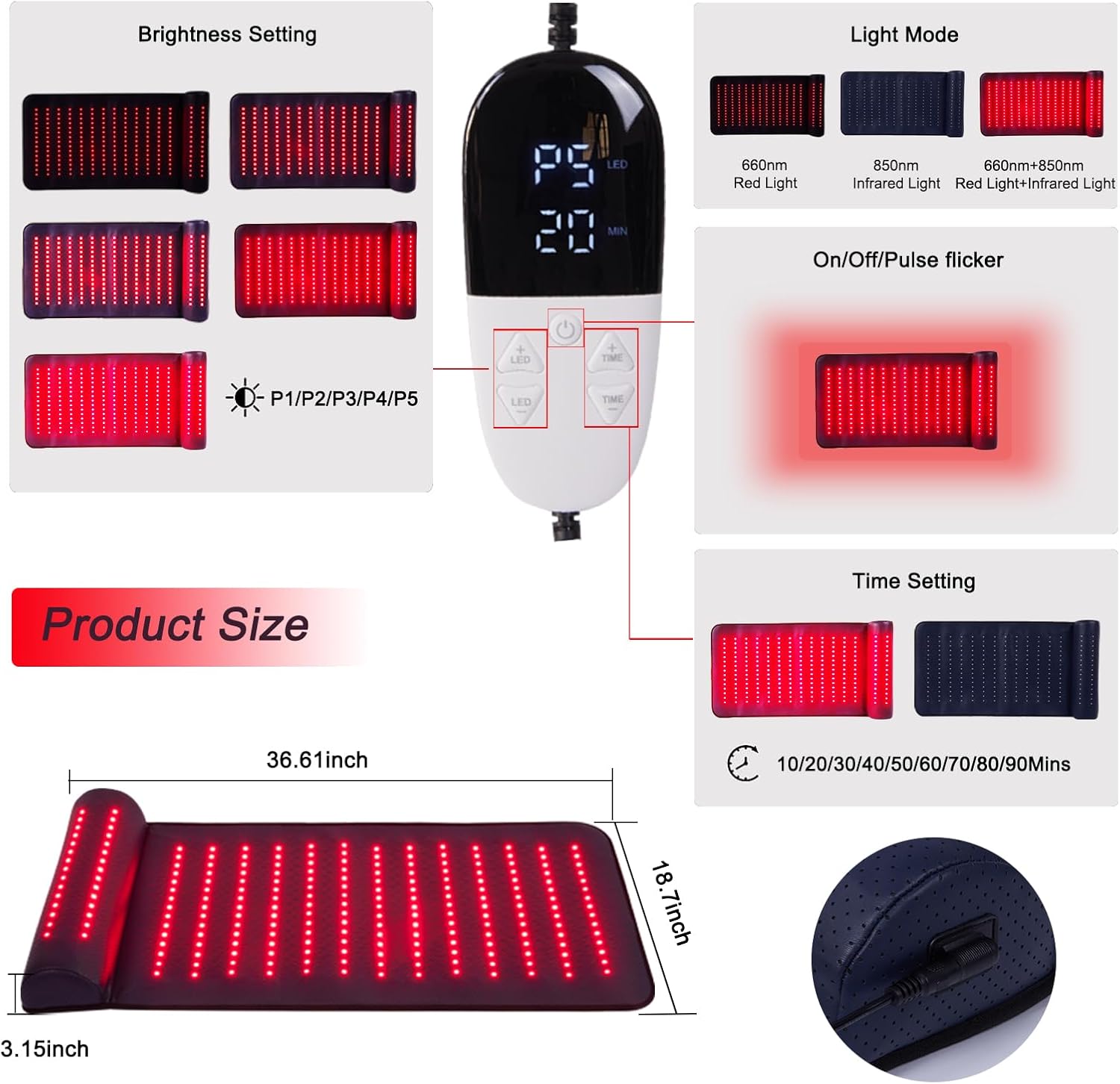 حصيرة العلاج بالضوء الأحمر مع  - مراجعة Red Light Therapy Mat Full Body وسعره