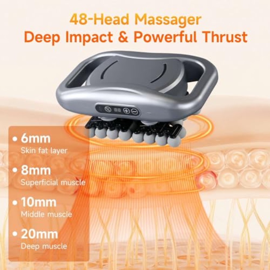 مجموعة مسدس تدليك بـ 48 رأسًا  - مراجعة Massage Gun Percussion Deep Tissue وسعره